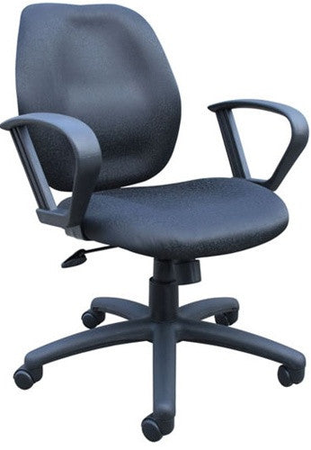 Comfortable MidBack Black Task Chair with Loop Armrests